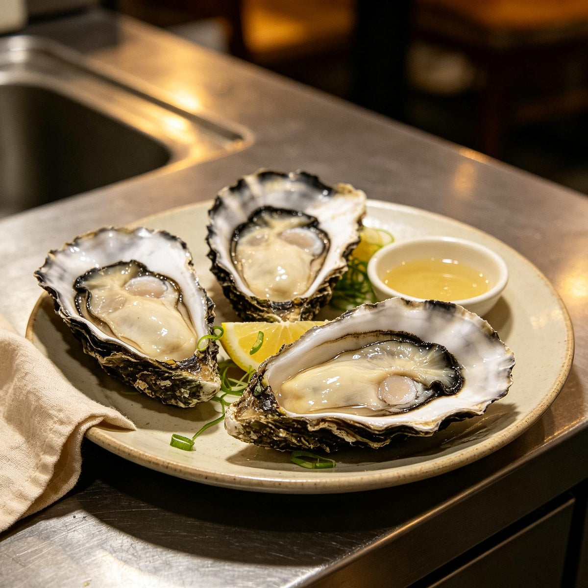 Fresh Raw Oysters Gourmet Delicacy